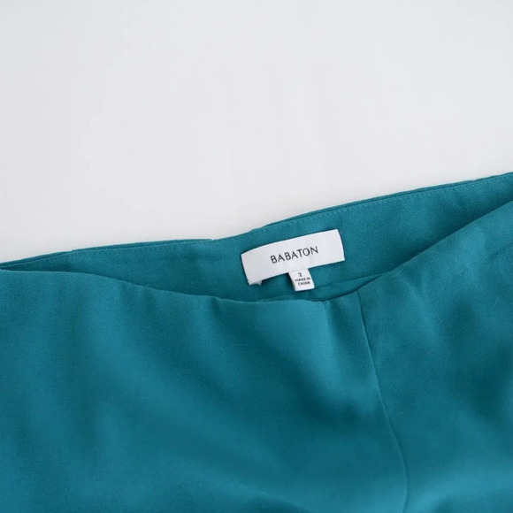 Aritzia Babaton Teal Jax Pencil Skirt with Front Back Slits Size 2 - Picture 9 of 11
